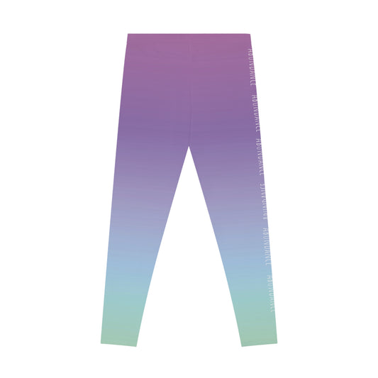 Subliminals for Abundance & Prosperity | Purple Green Gradient Leggings, Stretchy Pants, Comfy Bottomwear