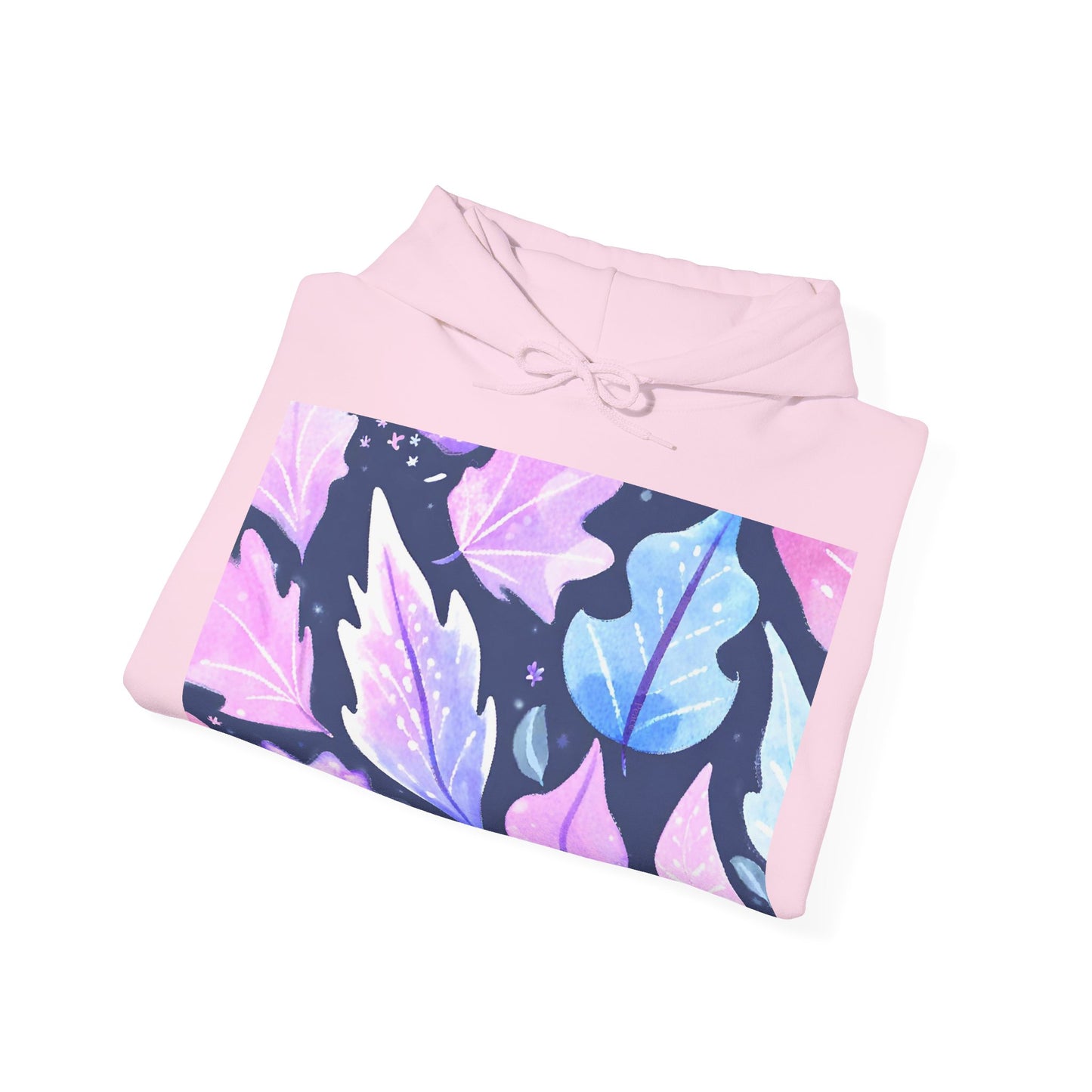 Purple Leaves Unisex Black Hoodie – Peace Subliminals – Cozy Cotton Blend Sweatshirt – Mindfulness & Relaxation Graphic Hoodie