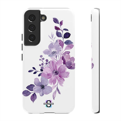 Couverture de téléphone rigide violette florale