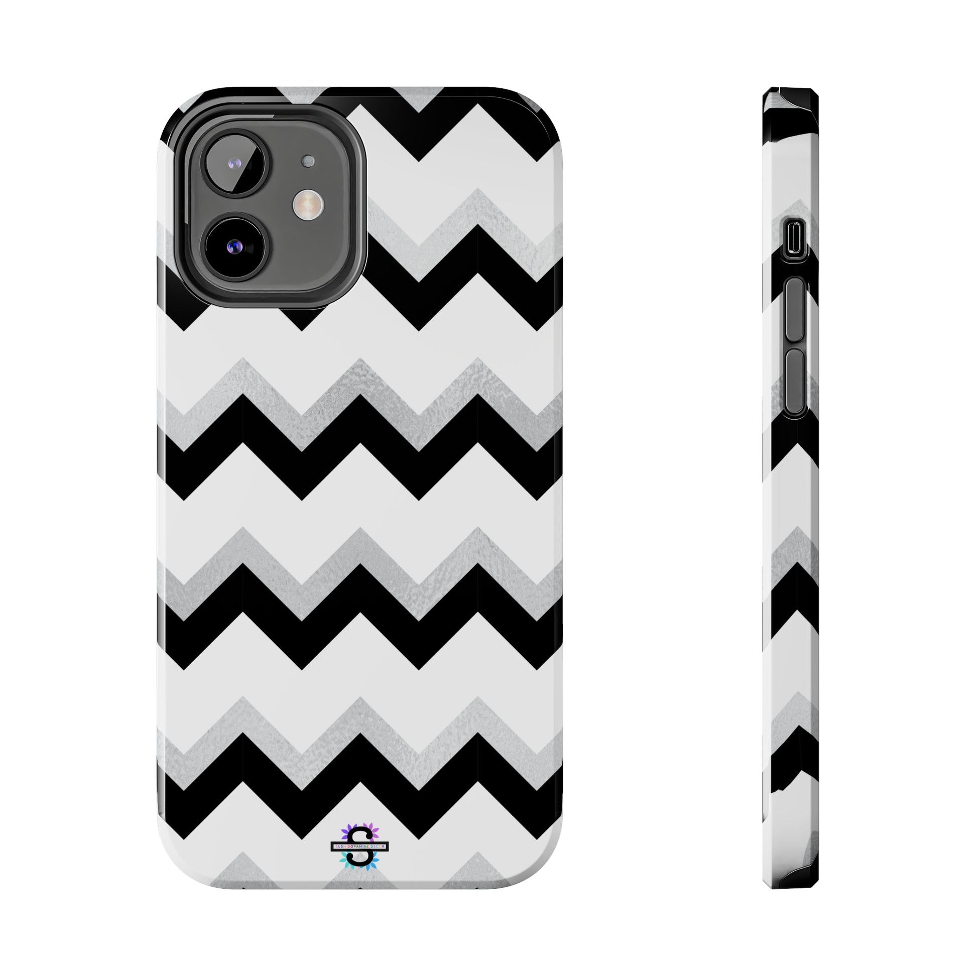 Zig Zag Black and White Phone Case | Mobile CoverSush Dopamine Decor