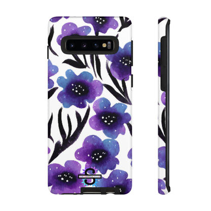 Couverture de téléphone florale violette | Étui pour téléphone