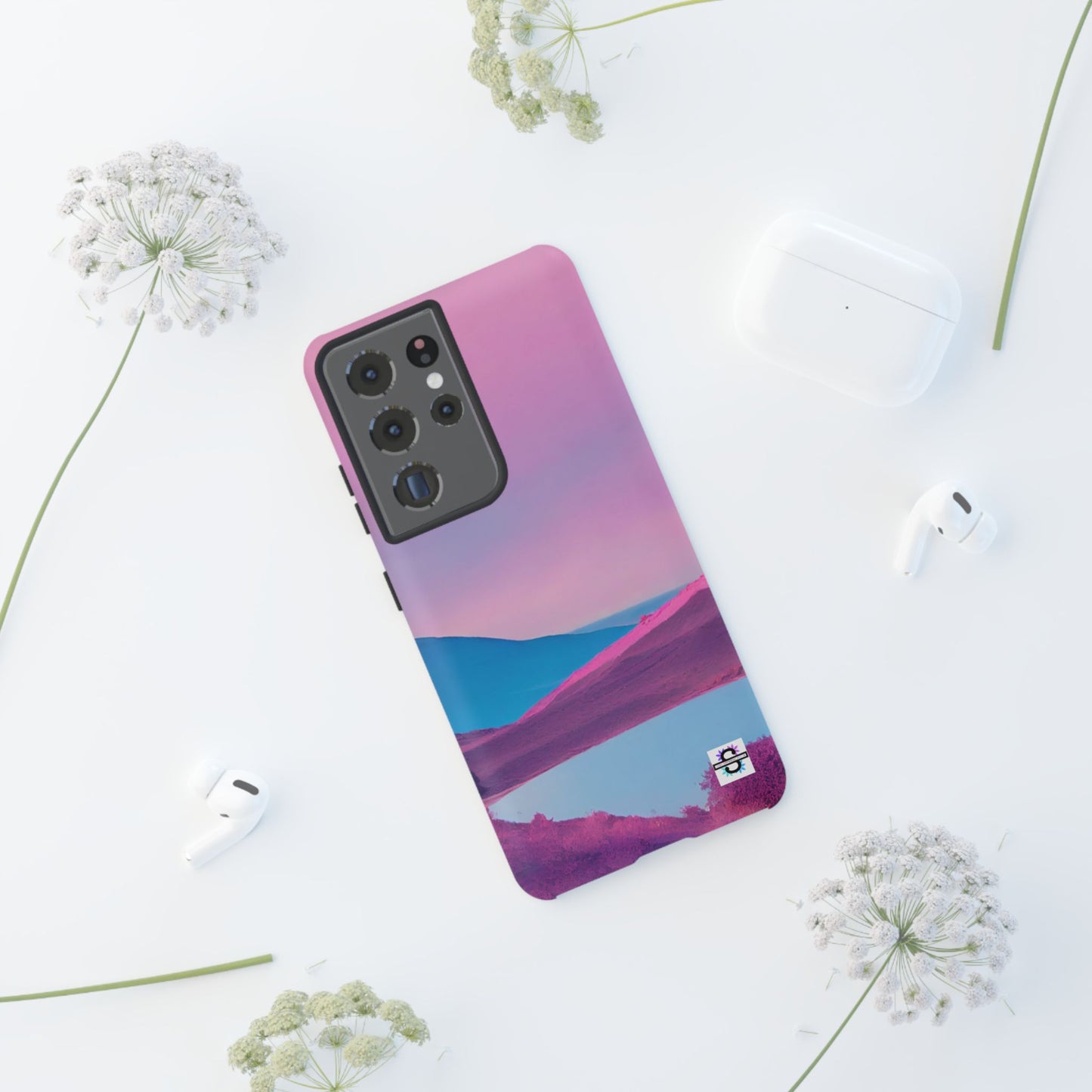 Pink Blue landscape design Phone cover | Mobile case