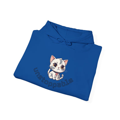 Unisex Heavy Blend™ Hooded Sweatshirt – Cute Cat Hoodie | Unstoppable | Powerful Subliminal | Cat Energy | Success Subliminal
