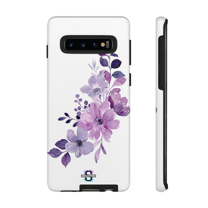 Couverture de téléphone rigide violette florale