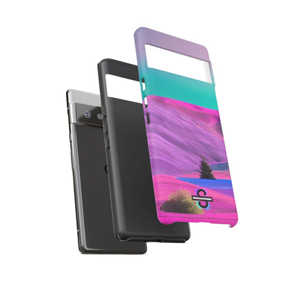 Tough Phone Case - pink purple green blue landscape