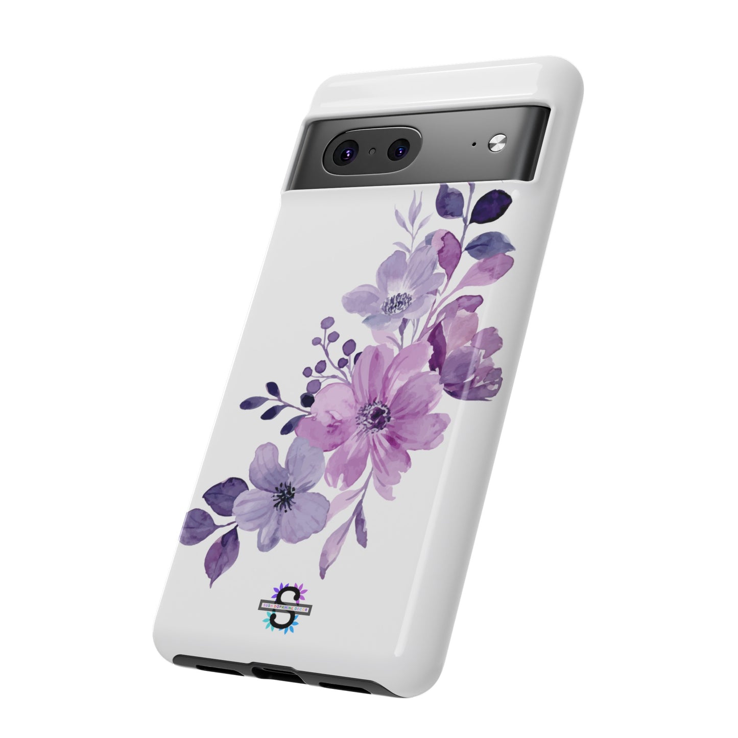 Couverture de téléphone rigide violette florale