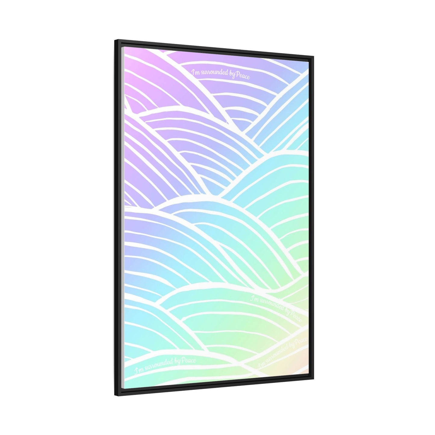 Peaceful Gradient Wall Art | Limited Edition Subliminal Canvas | Black or White Pinewood Frame | Eco-Friendly, Collectors Piece (Only 5 Worldwide)