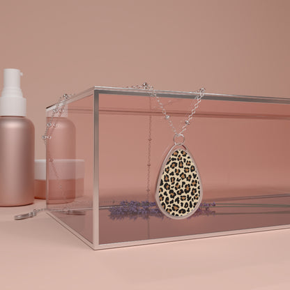 Oval Cheetah print Necklace | Pendant  | Accessories