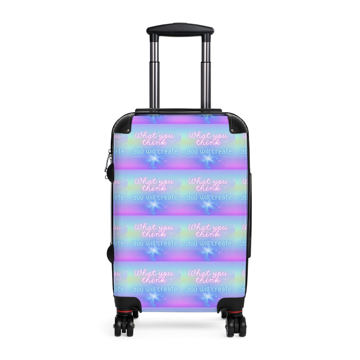 Pink Purple Blue Pastel Gradient Suitcase with Motivational Pattern