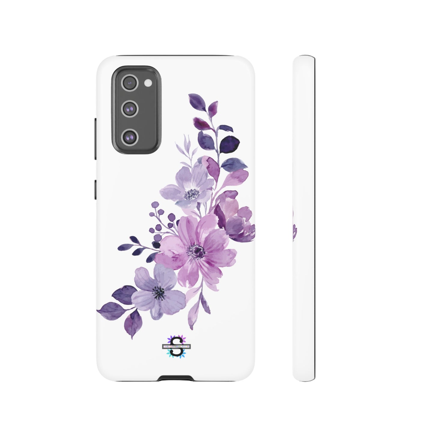 Couverture de téléphone rigide violette florale