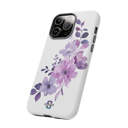 Couverture de téléphone rigide violette florale