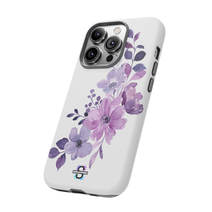 Couverture de téléphone rigide violette florale