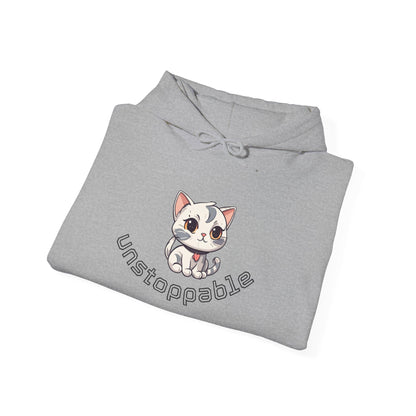 Unisex Heavy Blend™ Hooded Sweatshirt – Cute Cat Hoodie | Unstoppable | Powerful Subliminal | Cat Energy | Success Subliminal