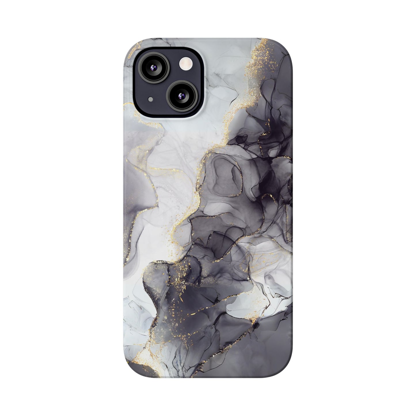 Slim Phone Cases, Black Marble Design