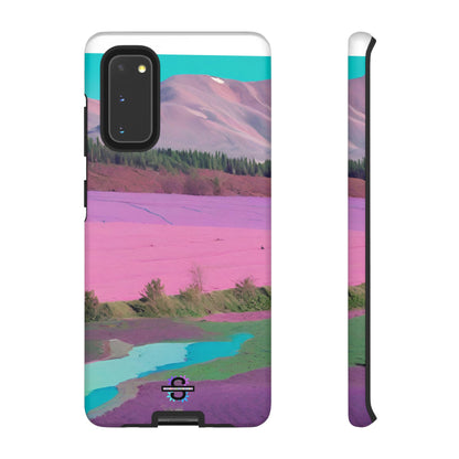 Hard Phone Case, Pink Landscape Design, Dual layer case for Extra Durability and Protection, Glossy or Matte Finish,