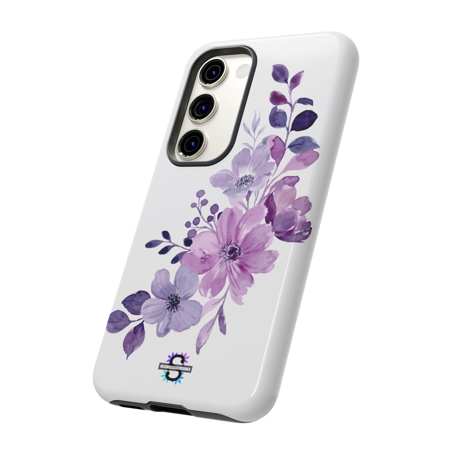 Couverture de téléphone rigide violette florale