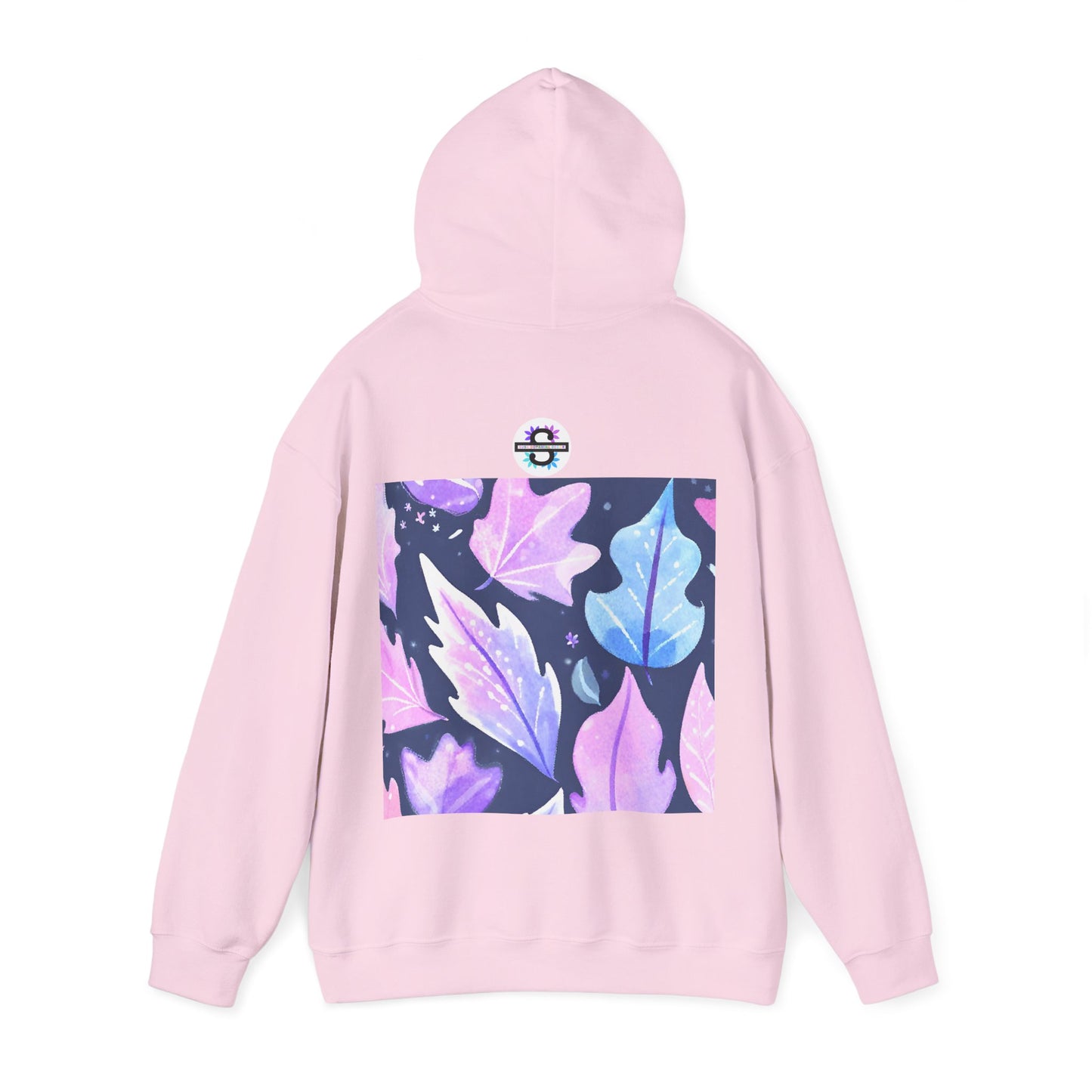 Purple Leaves Unisex Black Hoodie – Peace Subliminals – Cozy Cotton Blend Sweatshirt – Mindfulness & Relaxation Graphic Hoodie