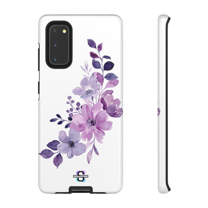 Couverture de téléphone rigide violette florale