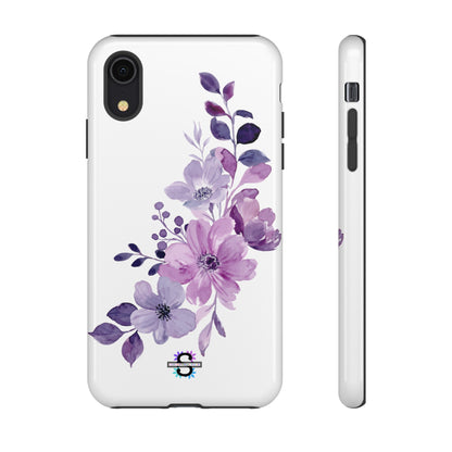 Couverture de téléphone rigide violette florale