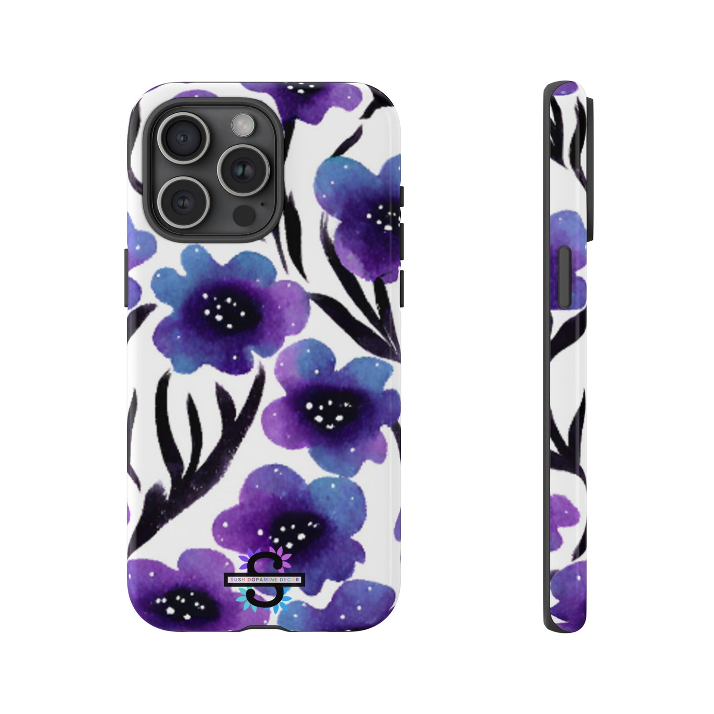 Couverture de téléphone florale violette | Étui pour téléphone