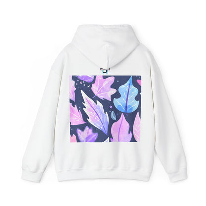 Purple Leaves Unisex Black Hoodie – Peace Subliminals – Cozy Cotton Blend Sweatshirt – Mindfulness & Relaxation Graphic Hoodie