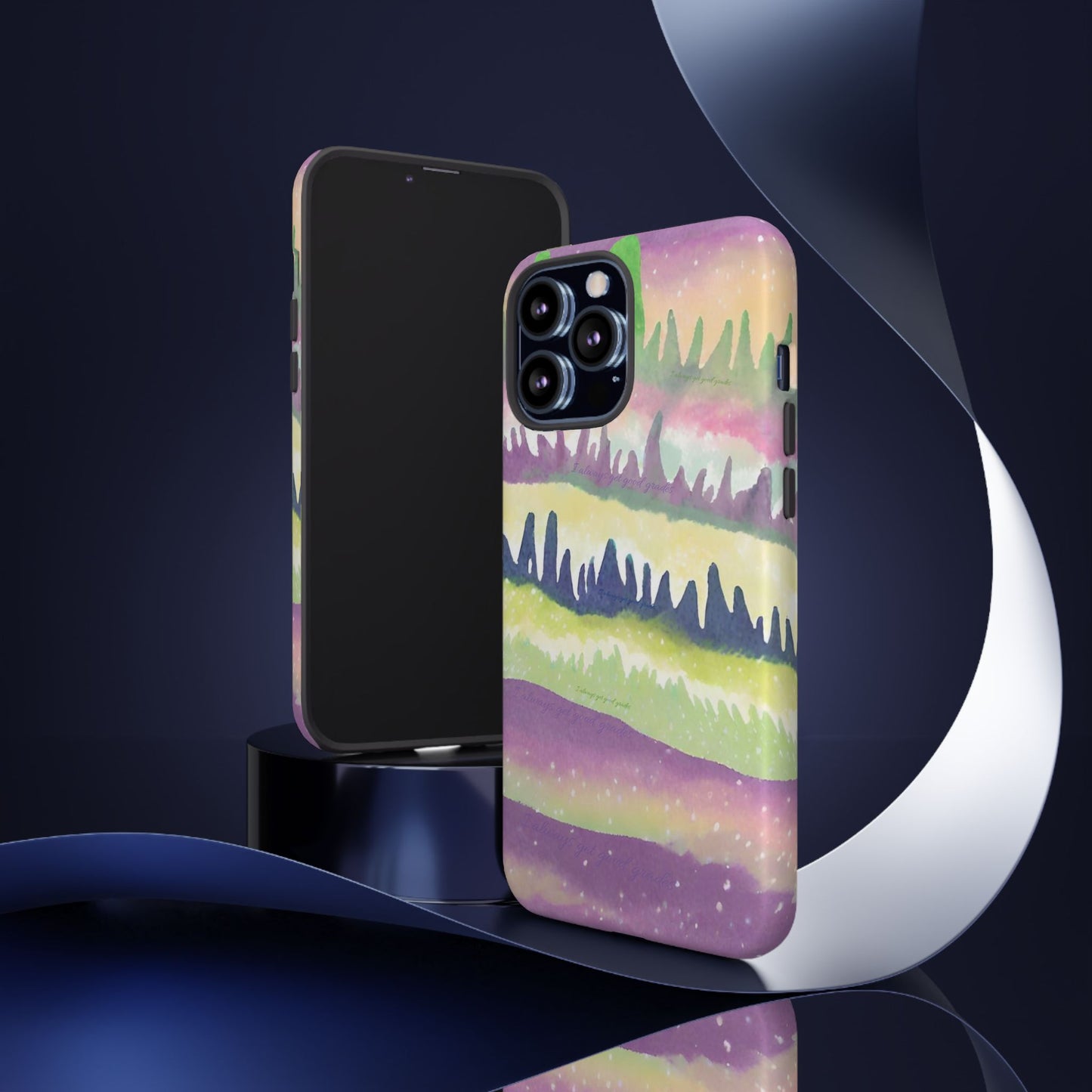 Limited Edition | Subliminals for good grades | Beautiful Abstract Landscape Phone Case – Nature Design Mobile Cover with Dual Protection