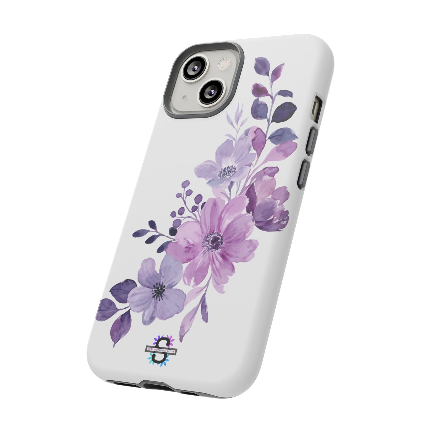 Couverture de téléphone rigide violette florale