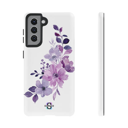 Couverture de téléphone rigide violette florale