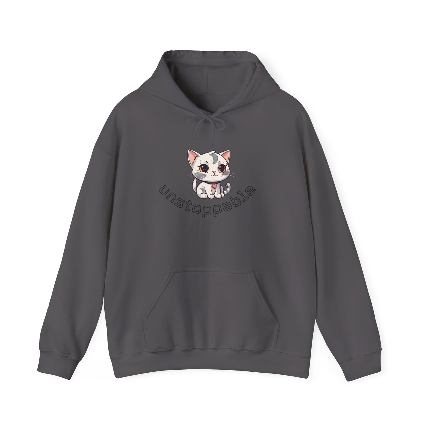 Unisex Heavy Blend™ Hooded Sweatshirt – Cute Cat Hoodie | Unstoppable | Powerful Subliminal | Cat Energy | Success Subliminal