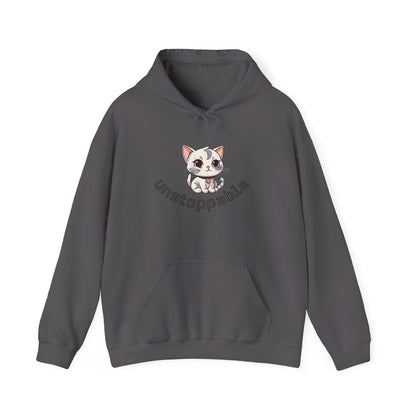 Unisex Heavy Blend™ Hooded Sweatshirt – Cute Cat Hoodie | Unstoppable | Powerful Subliminal | Cat Energy | Success Subliminal