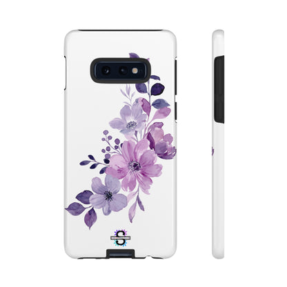 Couverture de téléphone rigide violette florale