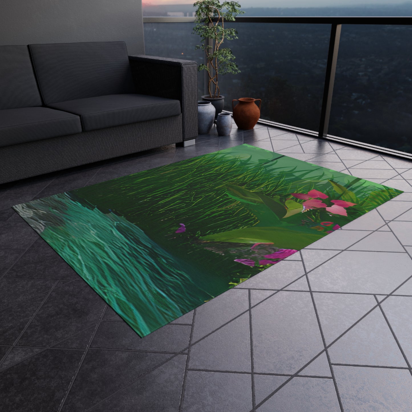 Stylish Outdoor Rug for Patios, Camping, and Picnics - Natural Vibes, Durable Decor, Perfect for Garden Gatherings