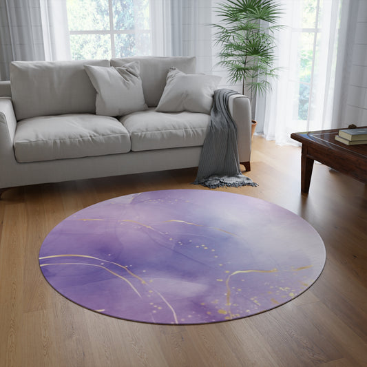 Purple Marble Round Rug, Unique Carpet, Home Decor, Minimalistic Carpets