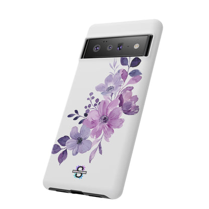 Couverture de téléphone rigide violette florale