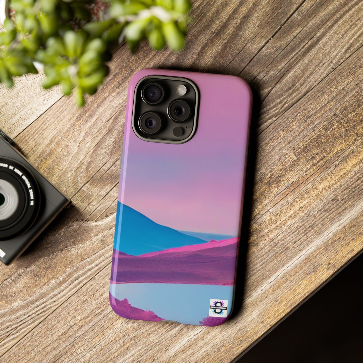 Pink Blue landscape design Phone cover | Mobile case