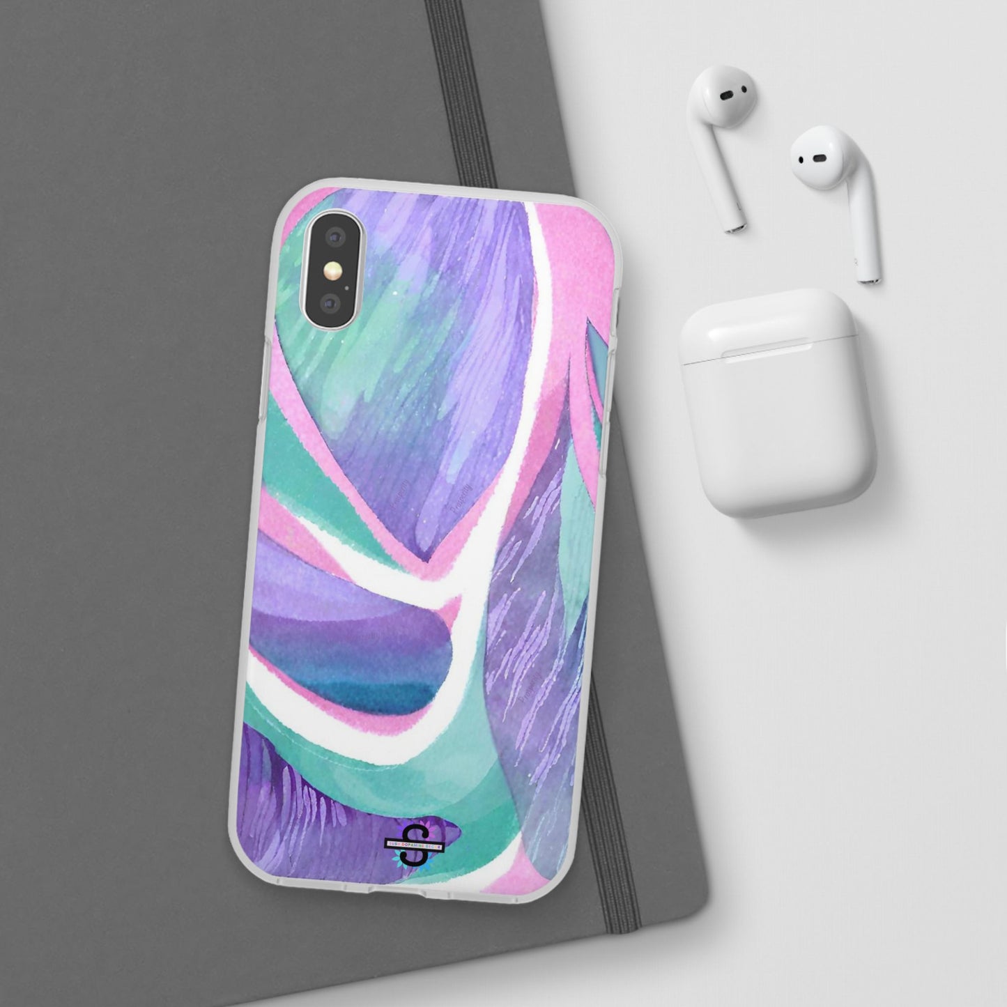 Subliminals for Prosperity | Purple Blue Green Pattern Phone cover | World's first Subliminals Brand | Sush Dopamine Decor