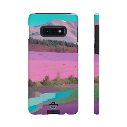 Hard Phone Case, Pink Landscape Design, Dual layer case for Extra Durability and Protection, Glossy or Matte Finish,