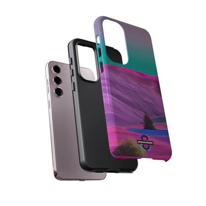 Tough Phone Case - pink purple green blue landscape