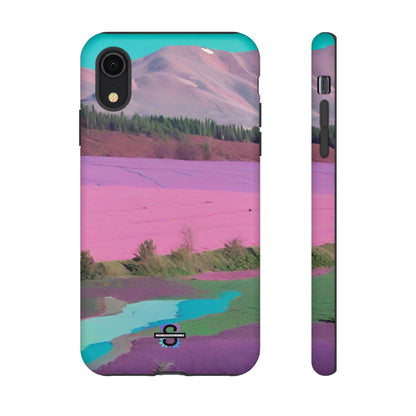 Hard Phone Case, Pink Landscape Design, Dual layer case for Extra Durability and Protection, Glossy or Matte Finish,