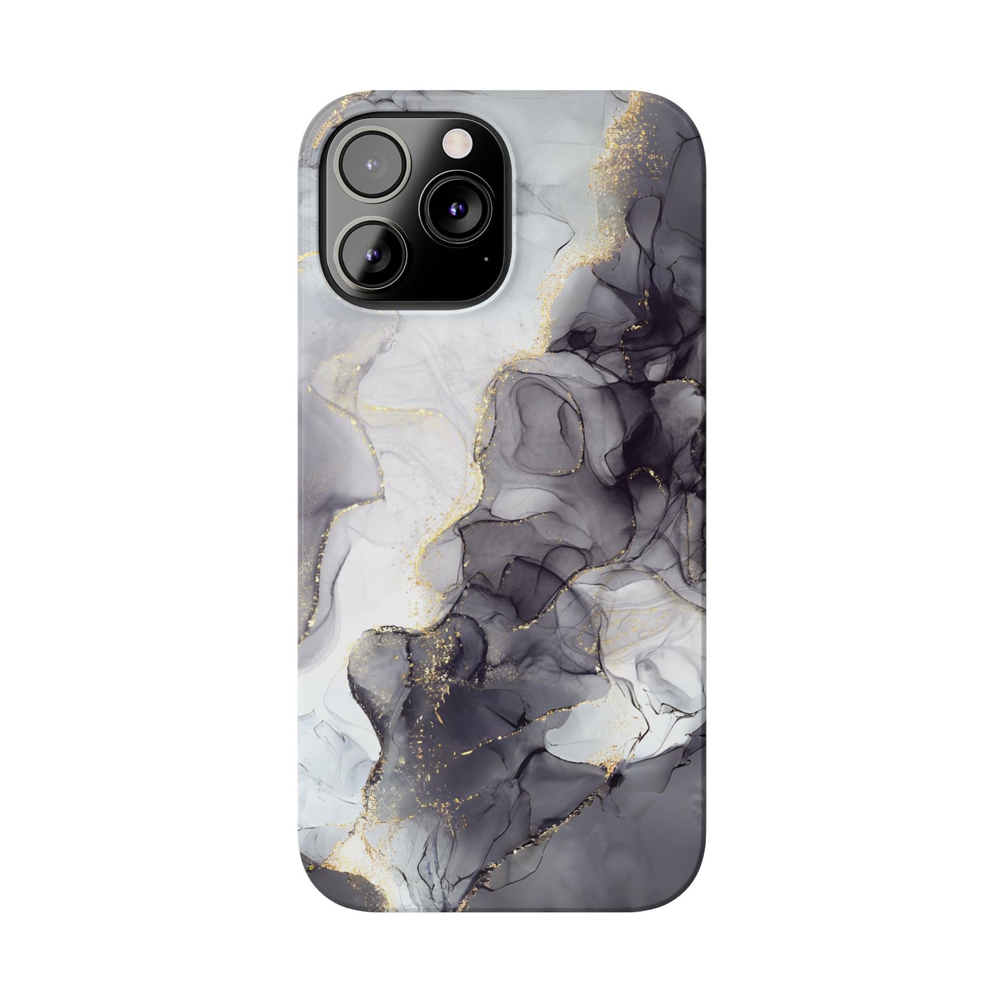 Slim Phone Cases, Black Marble Design