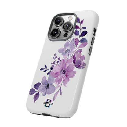 Couverture de téléphone rigide violette florale