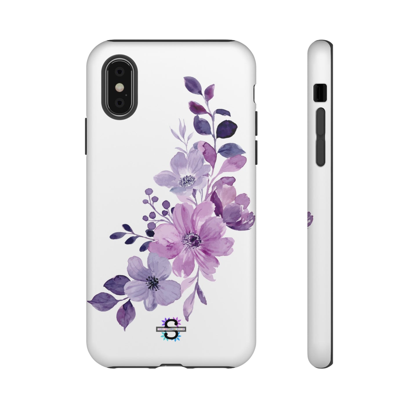 Couverture de téléphone rigide violette florale