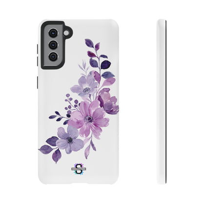 Couverture de téléphone rigide violette florale