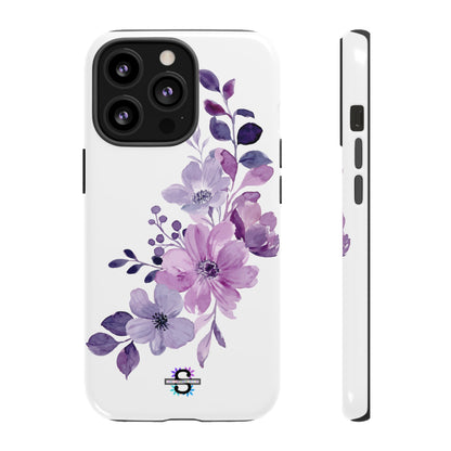 Couverture de téléphone rigide violette florale