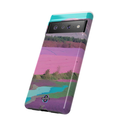 Hard Phone Case, Pink Landscape Design, Dual layer case for Extra Durability and Protection, Glossy or Matte Finish,