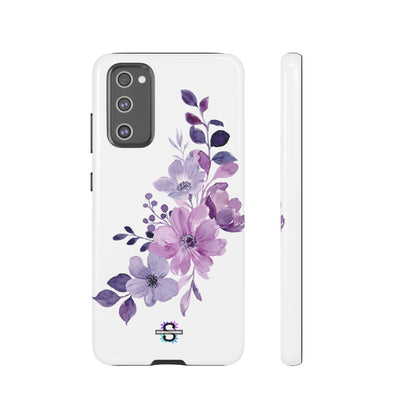 Couverture de téléphone rigide violette florale