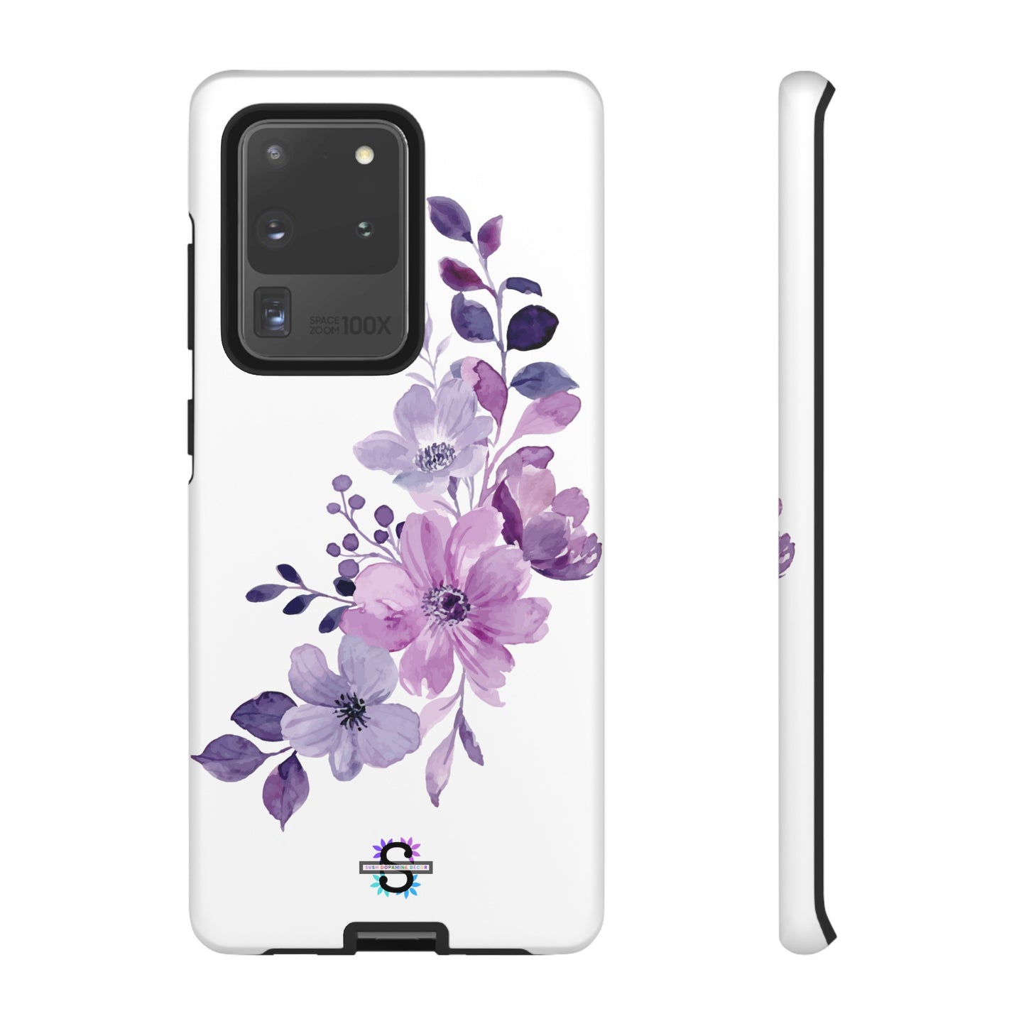 Couverture de téléphone rigide violette florale