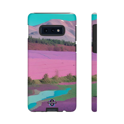 Hard Phone Case, Pink Landscape Design, Dual layer case for Extra Durability and Protection, Glossy or Matte Finish,