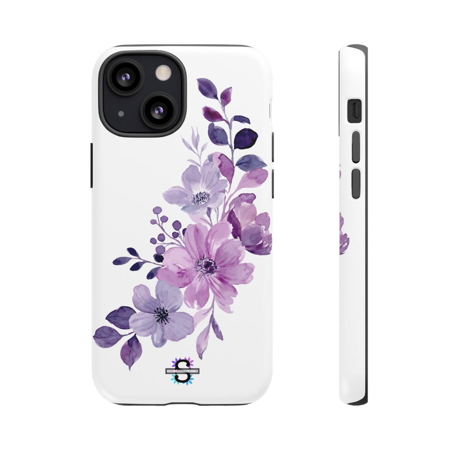 Couverture de téléphone rigide violette florale