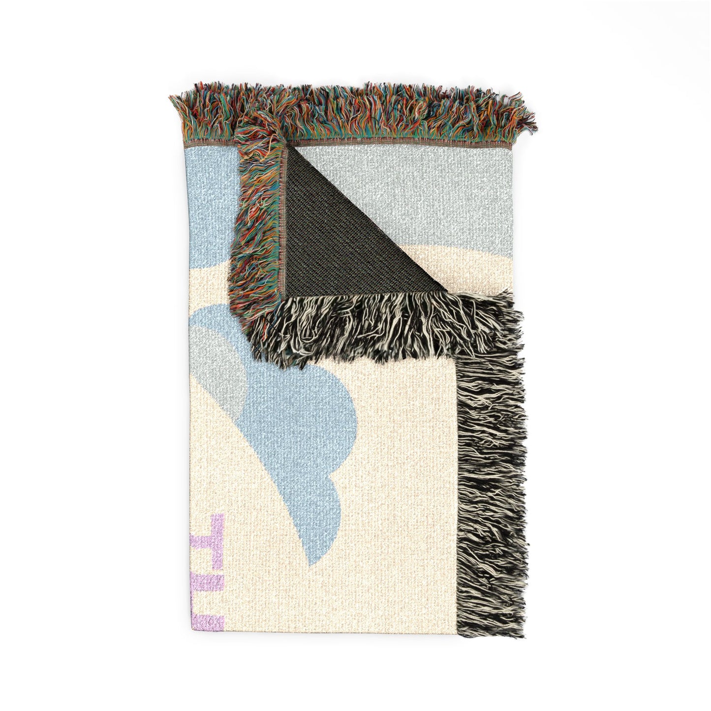 Woven Throw Blanket.  Retro Motivational Home Decor. Quote "Think It. Want It. Get It." Antique feel. Motivational conscious gift.